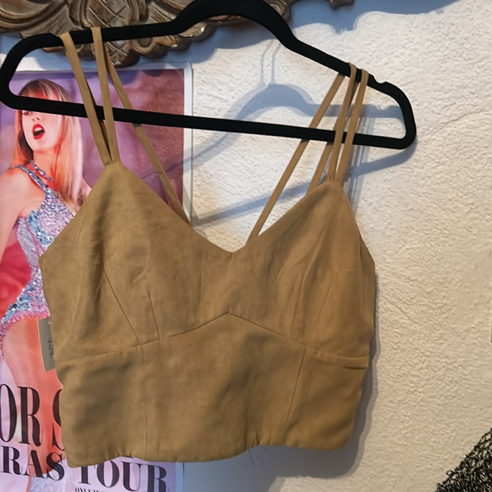 Fabulous.Faux suede top